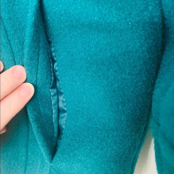 St. Johns Bay Winter Cashmere Wool Blend Coat in Rare Emerald Sz. M - Picture 4 of 10